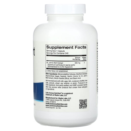 Lake Avenue Nutrition, St John's Wort Extract, 300 mg, 240 Veggie Capsules