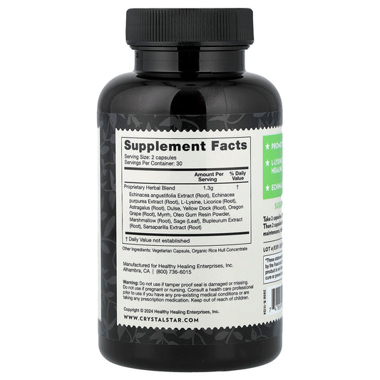 Crystal Star, Herp Defence, 60 Vegetarian Capsules