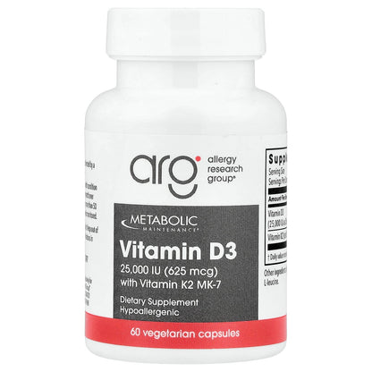 Metabolic Maintenance Vitamin D3 with Vitamin K2 MK-7 60 Veg Caps