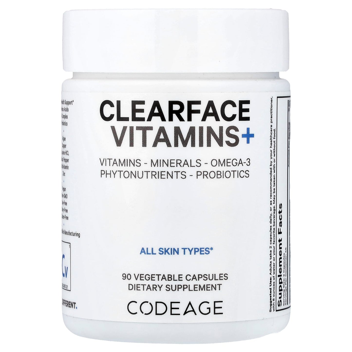 Codeage, Clearface Vitamins+, 90 Veg Capsules