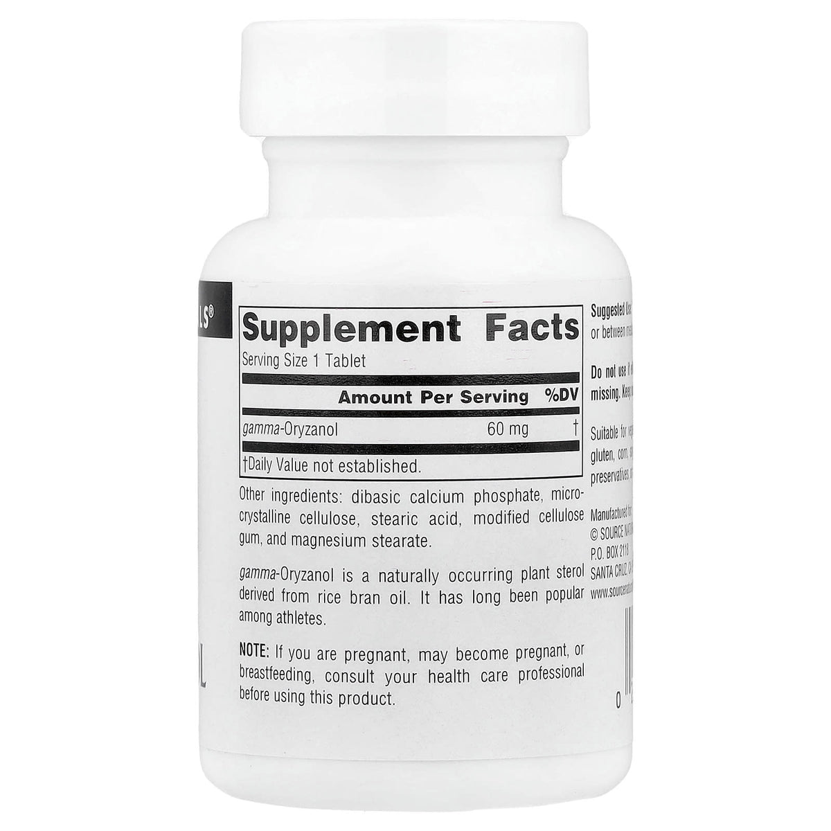 Source Naturals Athletic Series Gamma Oryzanol 60 mg 100 Tabs