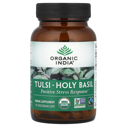 Organic India, Tulsi-Holy Basil, Positive Stress Response, 90 Vegetarian Caps