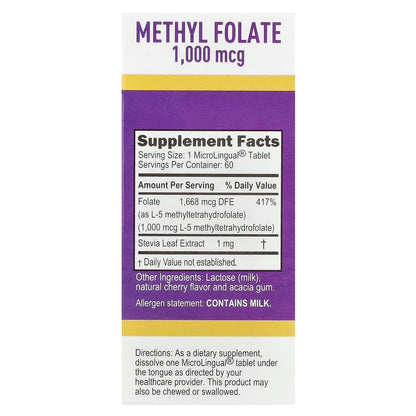 Superior Source Methyl Folate 1000 mcg 60 Instant Dissolve Tabs