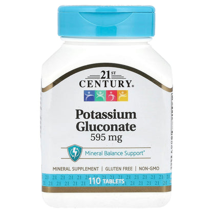 21st Century Potassium Gluconate 595 mg 110 Tabs