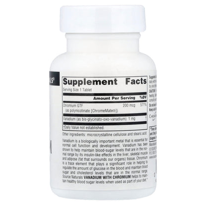 Source Naturals Vanadium with Chromium 90 Tablets