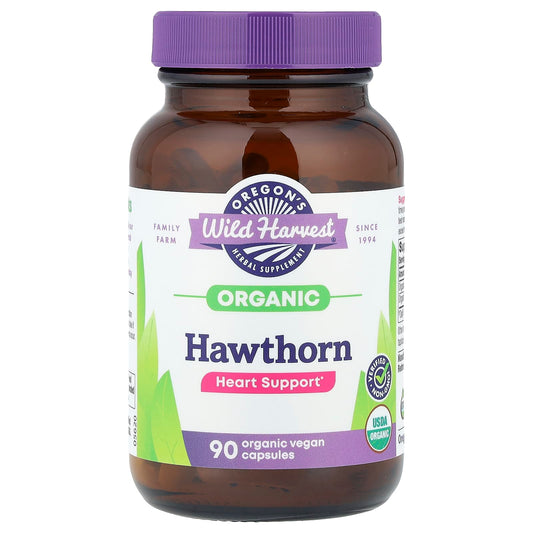 Oregon's Wild Harvest, Organic Hawthorn, 90 Vegan Capsules (200 mg per Capsule)