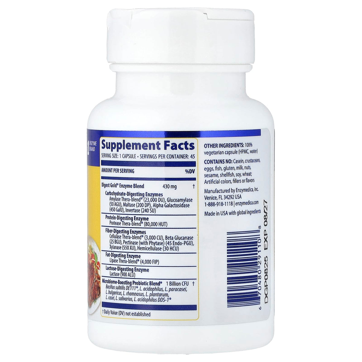 Enzymedica, Digest Gold + Probiotics, 45 Capsules