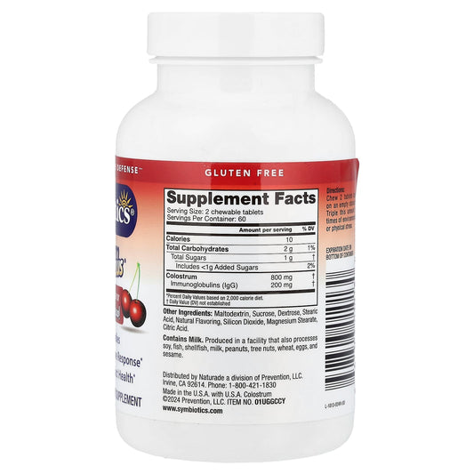 Symbiotics, Colostrum Plus® Chewables, Wild Cherry, 120 Chewable Tabs