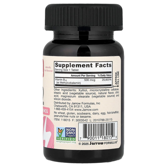 Jarrow Formulas Methyl B-12 500 mcg 100 Chewable Tabs Muscle Nerve