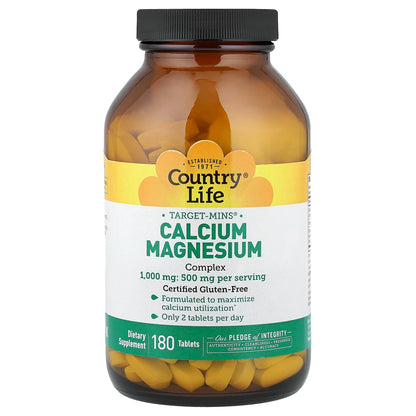 Country Life, Target-Mins®, Calcium-Magnesium Complex, 180 Tablets