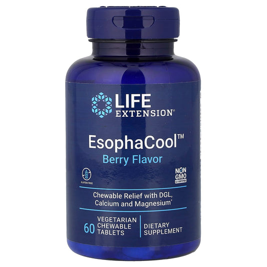 Life Extension, EsophaCool™, Berry, 60 Vegetarian Chewable Tablets