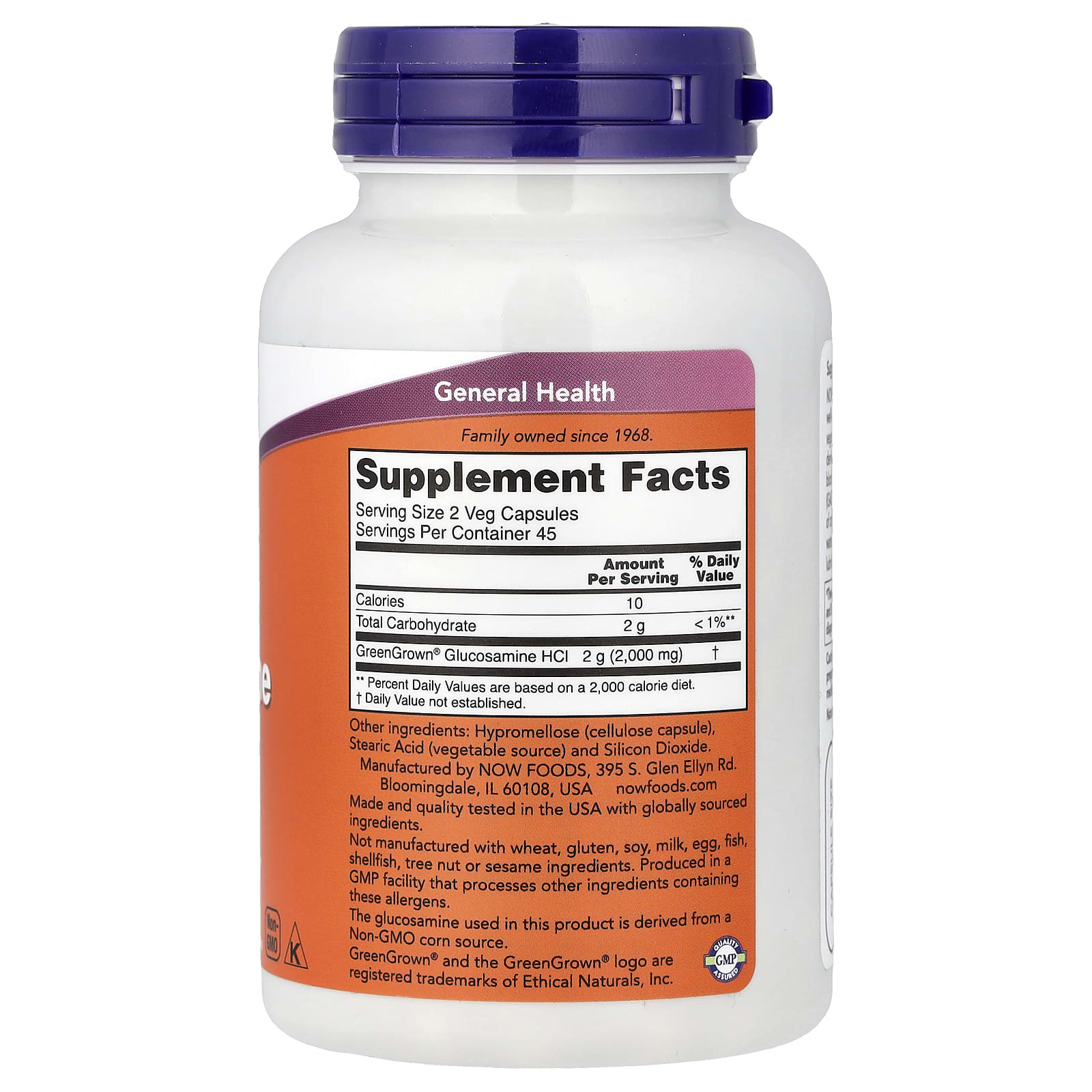 NOW Foods, Vegetarian Glucosamine '1000', 90 Veg Capsules (1,000 mg per Capsule)