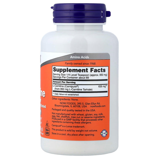 NOW Foods, L-Carnitine, Pure Powder, 85 g (3 oz)