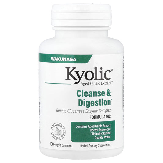 Kyolic, Aged Garlic Extract™, Cleanse & Digestion, Formula 102, 100 Veggie Capsules