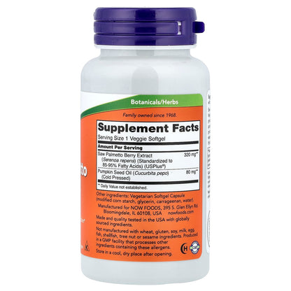 Now Foods, Saw Palmetto Extract, 320 mg, 90 Veggie Softgels