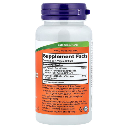 Now Foods, Saw Palmetto Extract, 320 mg, 90 Veggie Softgels