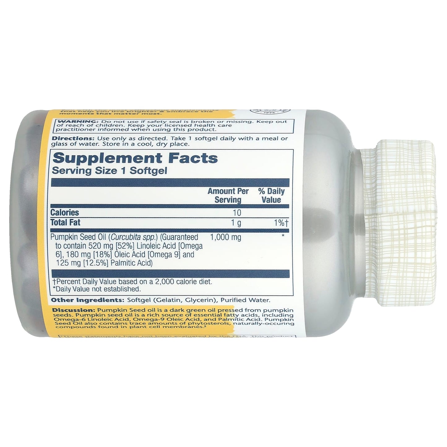 Solaray, Pumpkin Seed Oil, 1,000 mg, 90 Softgels