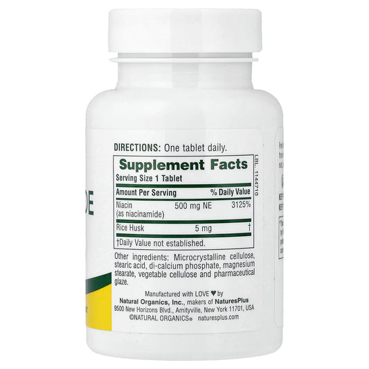 Nature's Plus, Niacinamide, 500 mg, 90 Tablets