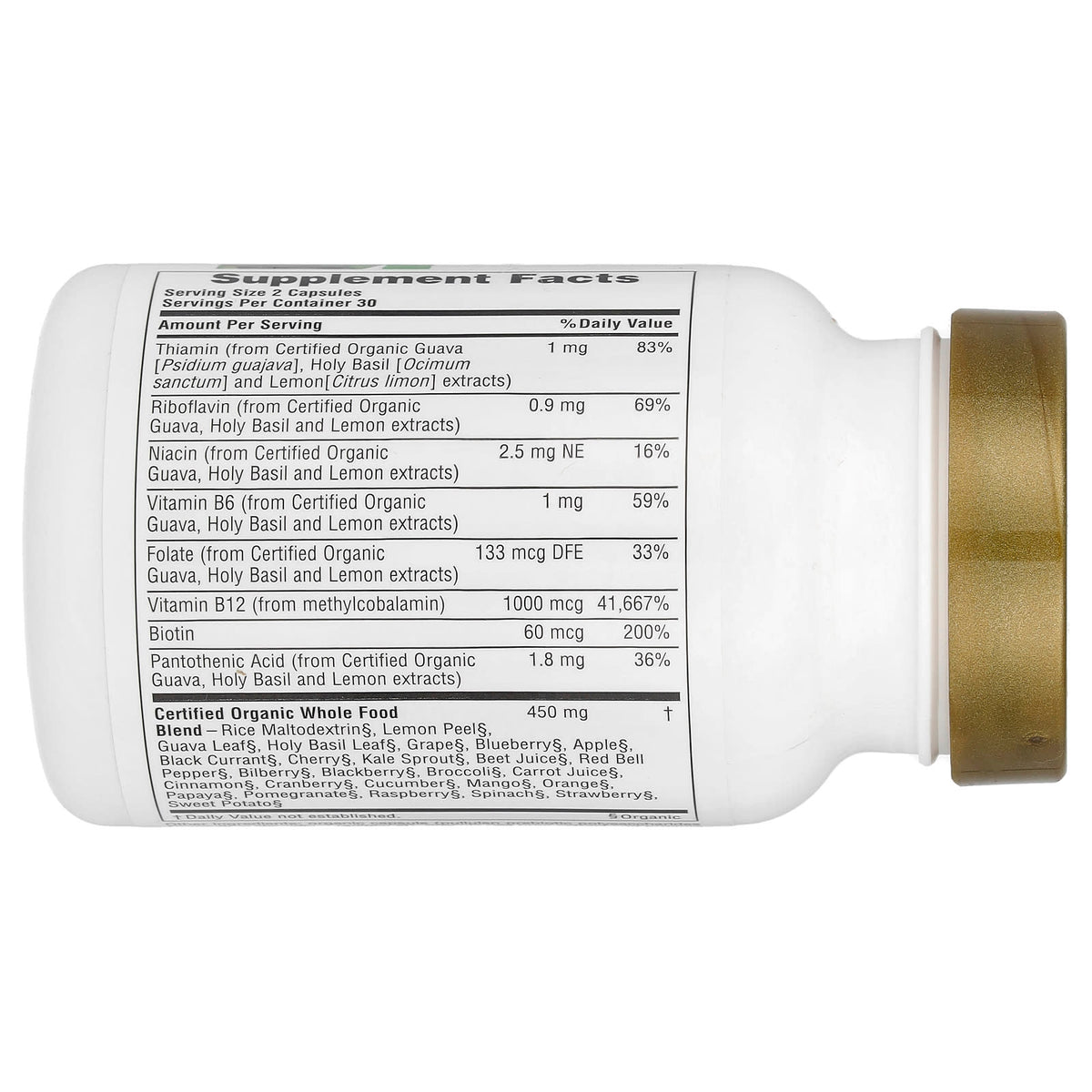 Nature's Plus, Source of Life Garden, Certified Organic Vitamin B12, 60 Veg Caps