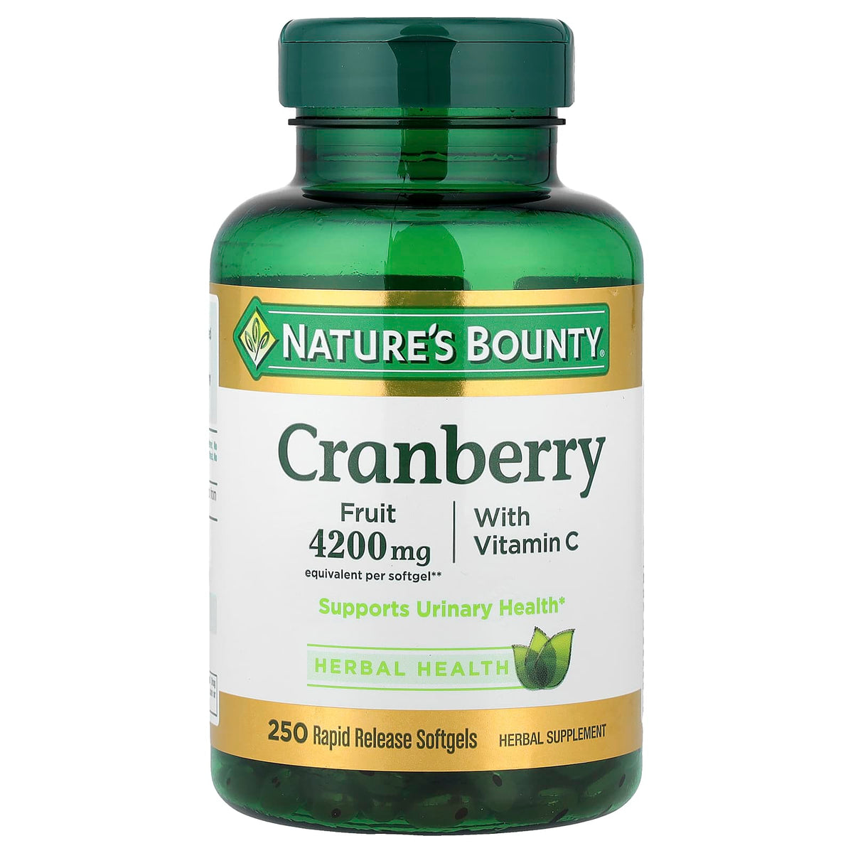 Nature's Bounty, Cranberry with Vitamin C, 250 Rapid Release Softgels