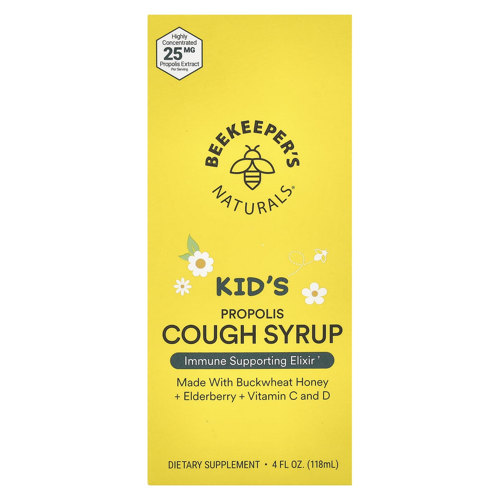 Beekeeper's Naturals, Kids' Propolis Cough Syrup, 4 fl oz (118 ml)