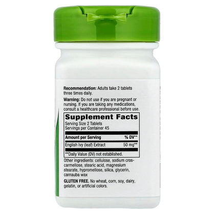 Nature's Way, Ivy Extract, 50 mg, 90 Vegan Tablets