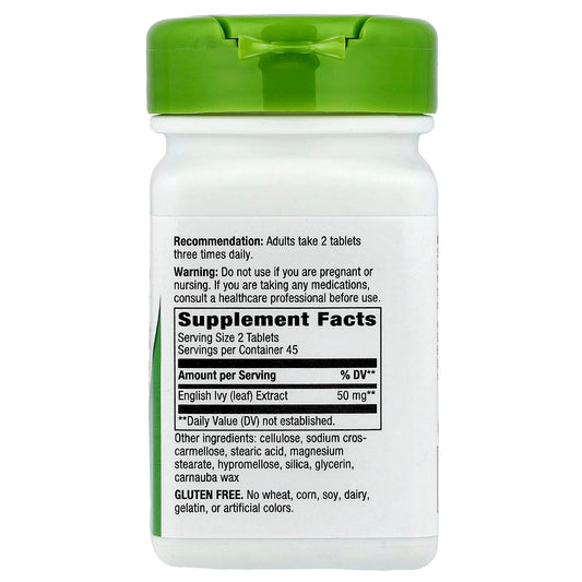 Nature's Way, Ivy Extract, 50 mg, 90 Vegan Tablets