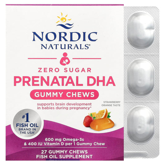 Nordic Naturals, Antenatal DHA Gummies, Strawberry Orange, 27 Gummy Chews