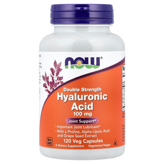 Now Foods, Hyaluronic Acid, Double Strength, 100 mg, 120 Veg Capsules