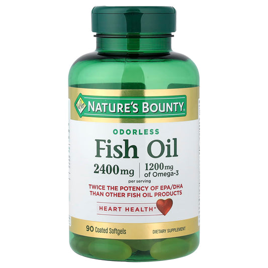 Nature's Bounty, Fish Oil, Odorless , 90 Coated Capsules (1,200 mg per Capsule)