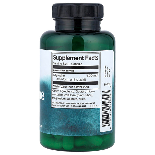 Swanson Vitamins, L-Tyrosine, 500 mg, 100 Capsules