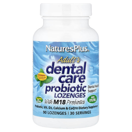Nature's Plus, Adult's Dental Care Probiotic, Natural Peppermint Flavor, 60 Loze