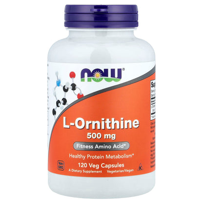 NOW Foods L-Ornithine 500 mg 120 Veg Caps