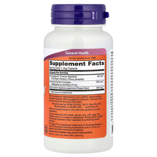 NOW Foods Pycnogenol With Acerola & Rutin 50 Caps
