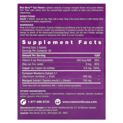 New Nordic, Blueberry™, Eye Vitamin, 60 Tablets
