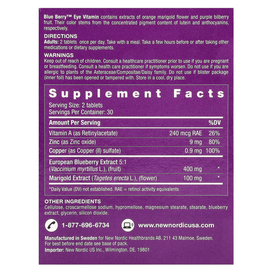 New Nordic, Blueberry™, Eye Vitamin, 60 Tablets