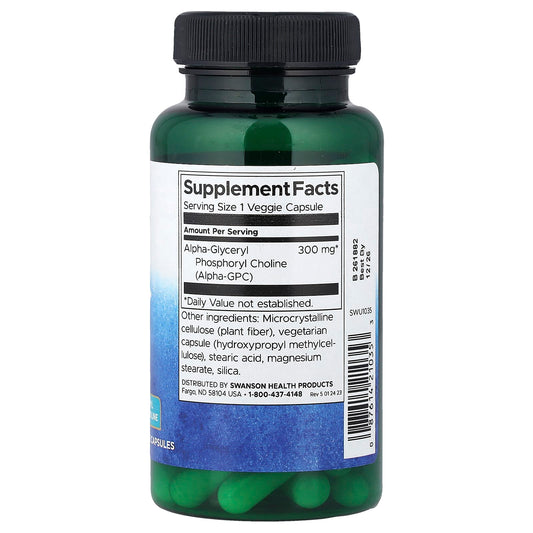 Swanson Vitamins, Alpha GPC, 300 mg, 60 Veg Capsules