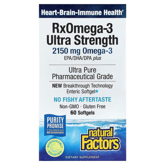 Natural Factors, RxOmega-3, 60 Capsules (1,570 mg per Capsule)