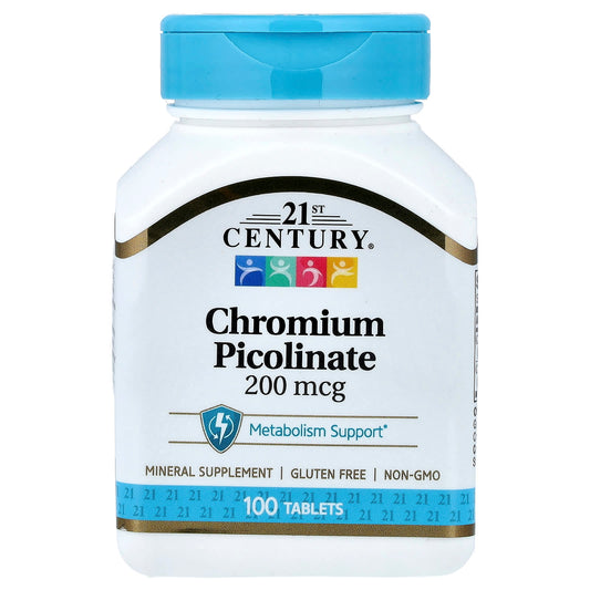 21st Century, Chromium Picolinate, 200 mcg, 100 Tablets