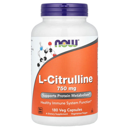 NOW Foods L-Citrulline 750 mg 180 Veg Caps