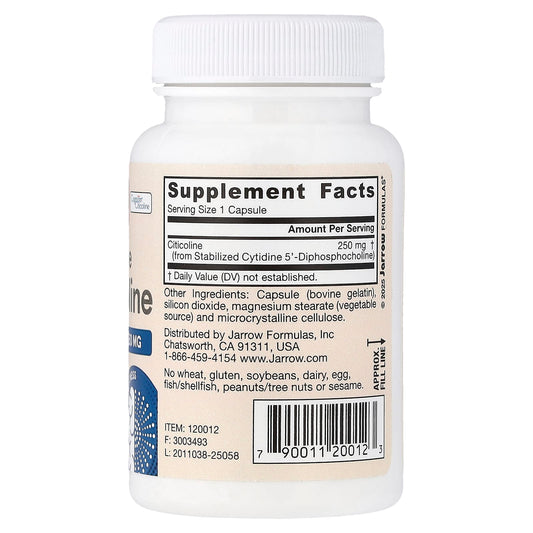 Jarrow Formulas, Citicoline CDP Choline, 250 mg, 60 Capsules