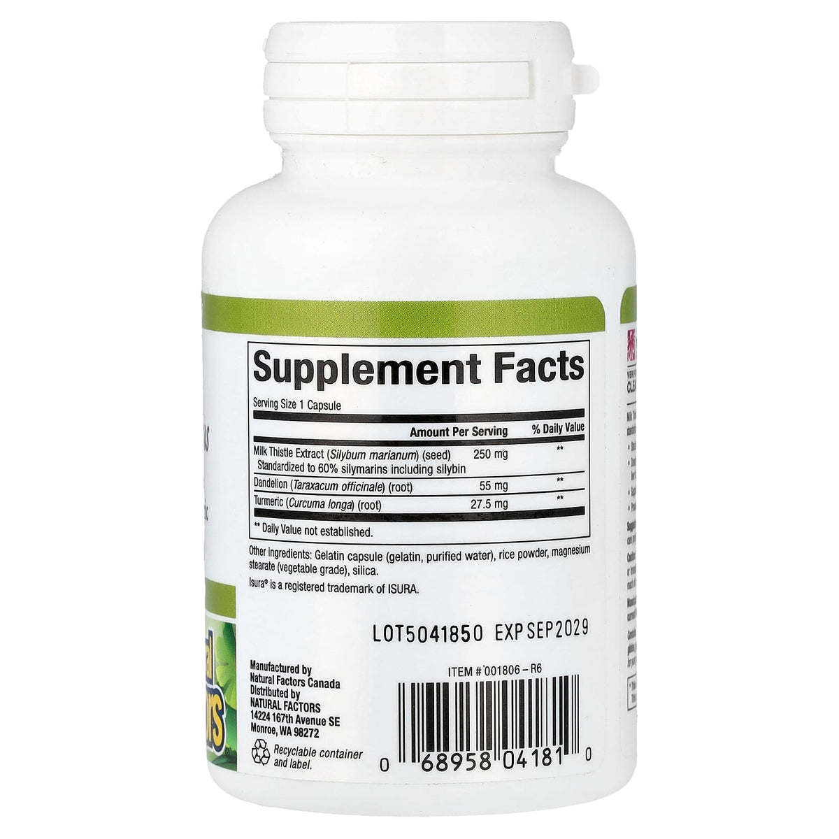 Natural Factors Herbal Factors, Milk Thistle Plus 90 Caps