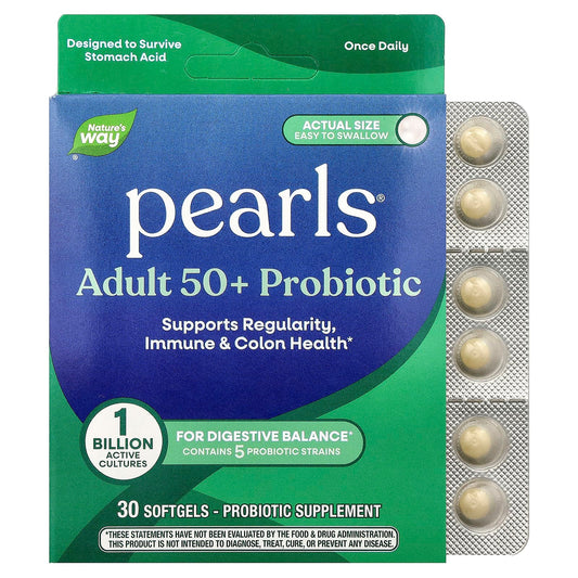 Nature's Way, Pearls®, Adult 50+ Probiotic, 1 Billion CFU, 30 Capsules