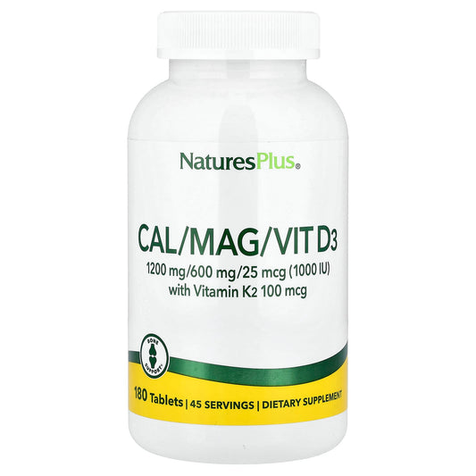 Nature's Plus, Cal/Mag/Vit D3, with Vitamin K2, 180 Tablets