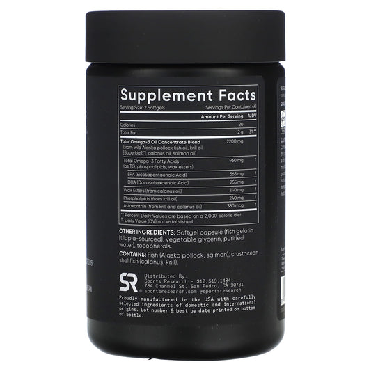 Sports Research Omega-3 120 Softgels