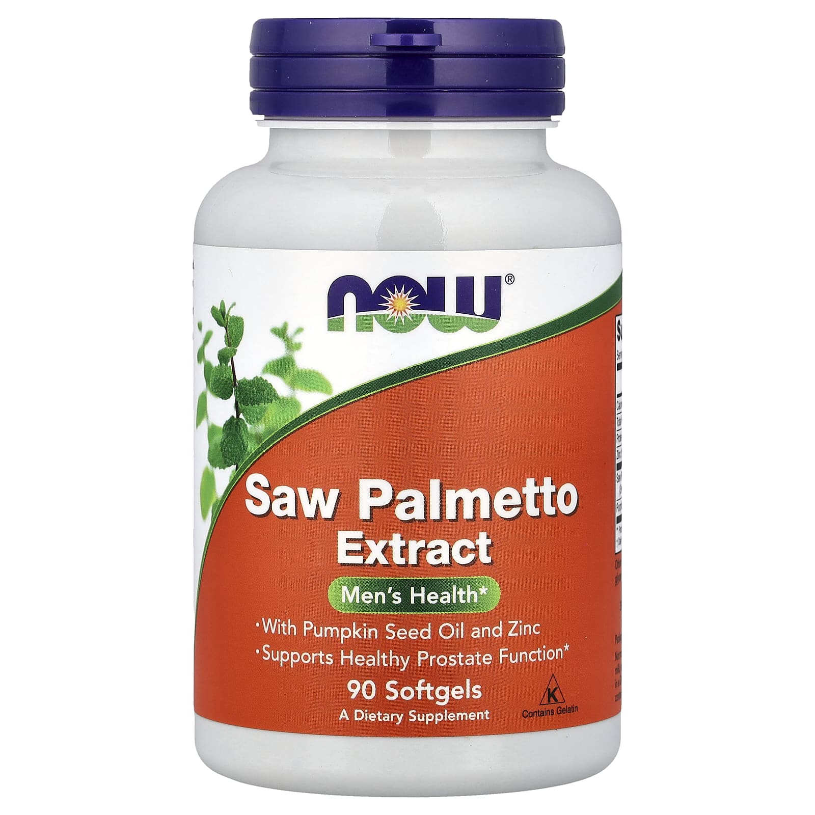 NOW Foods, Saw Palmetto Extract, With Pumpkin Seed Oil and Zinc, 160 mg, 90 Softgels