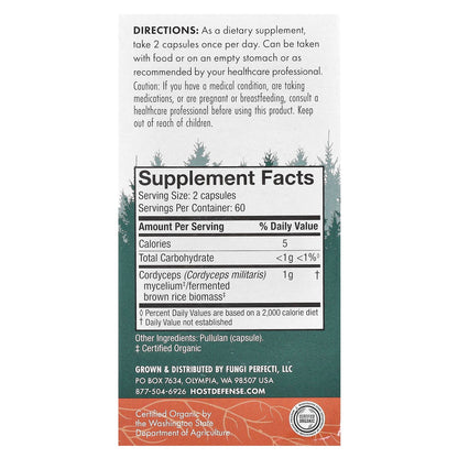 Fungi Perfecti, Cordyceps, 120 Vegetarian Capsules