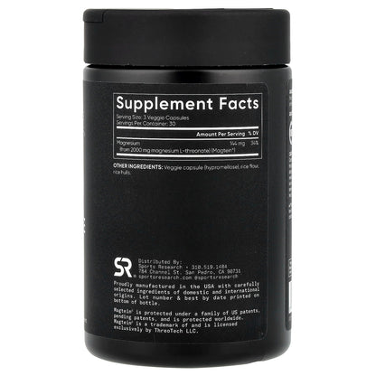 Sports Research Magnesium L-Threonate 666 mg 90 Veg Caps