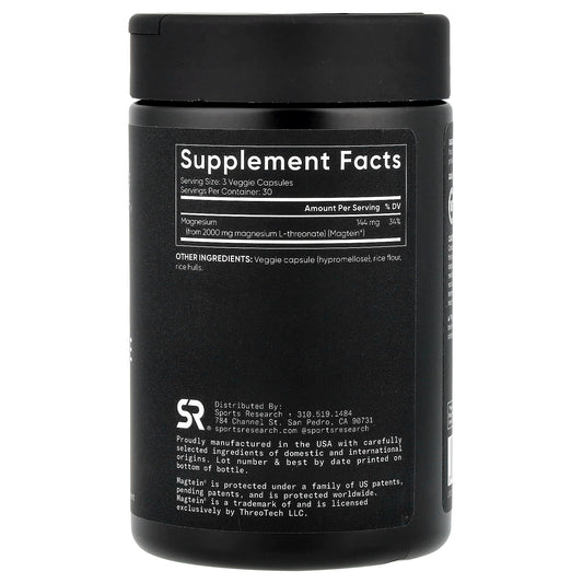 Sports Research Magnesium L-Threonate 666 mg 90 Veg Caps