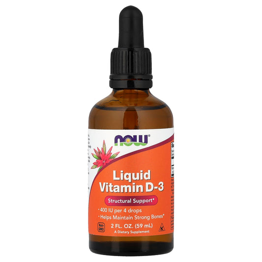 Now Foods, Liquid Vitamin D-3, 10 mcg (400 IU), 2 fl oz (59 ml)